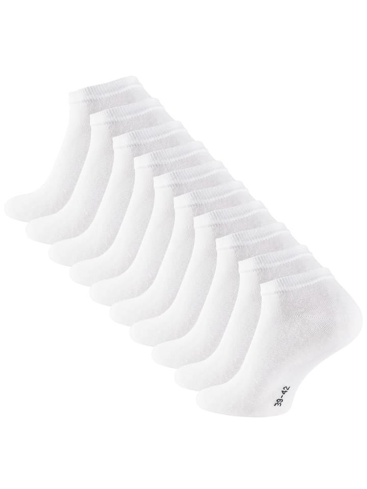 Cotton Prime® 10 Paar COTTON-Essentials Sneaker-Socken in Weiss günstig kaufen