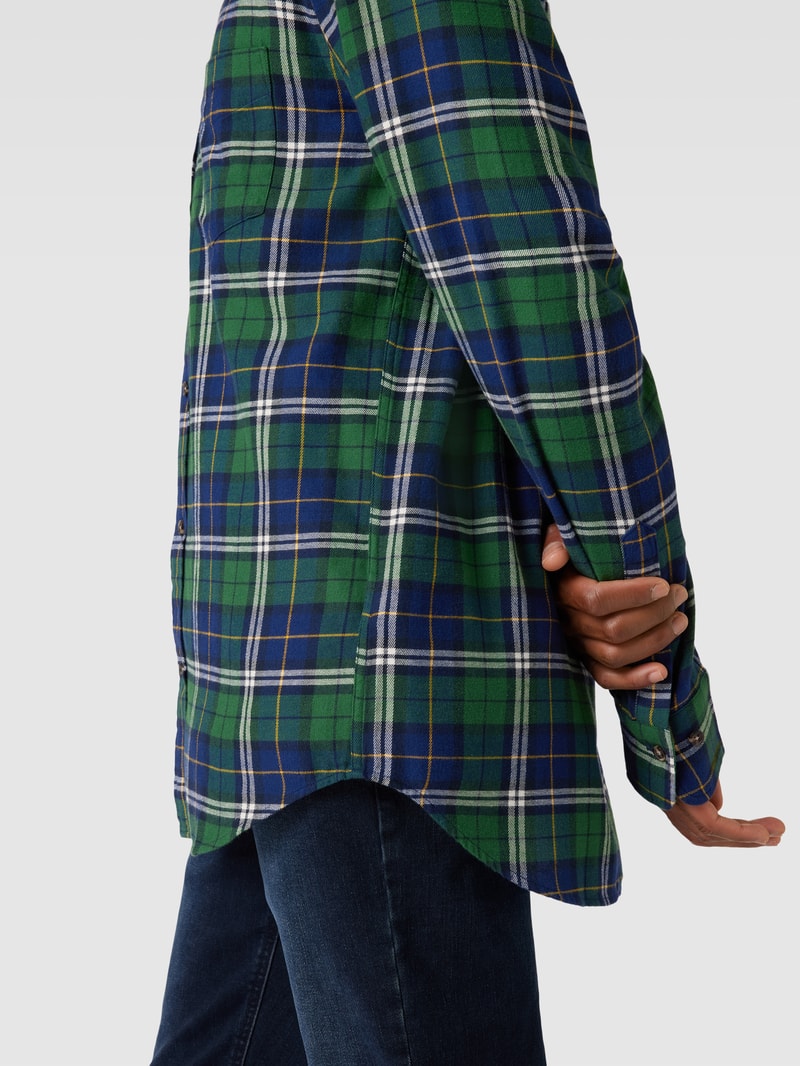 Regular Fit Freizeithemd mit Tartan-Karo in grün