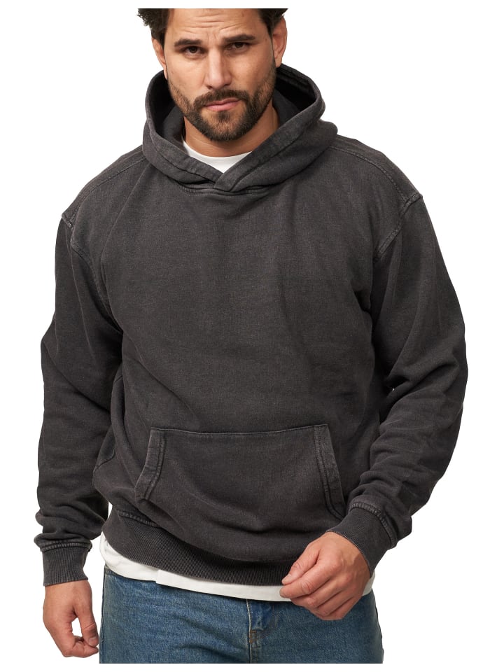 DAILY COTTON Kapuzenpullover - DCTALGAR Oversize Hoodie Sweatshirt in Black Washed günstig kaufen