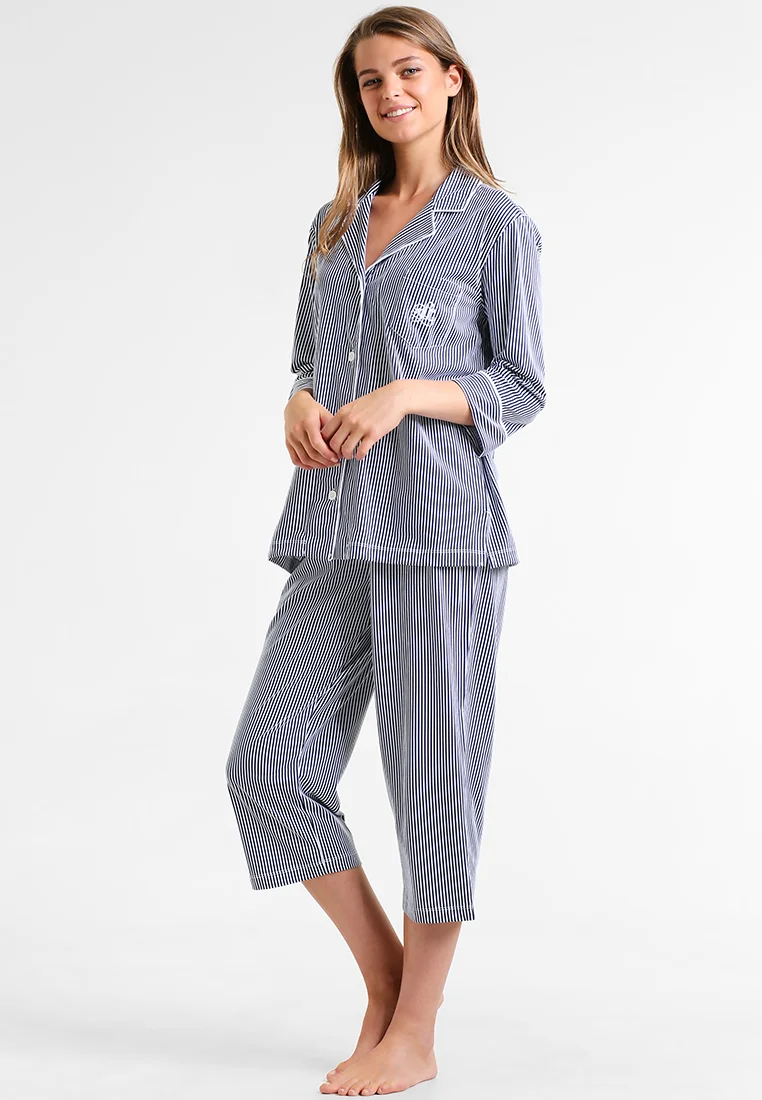 Conjunto clásico de cuello con muesca y mangas Heritage de Lauren Ralph Lauren - Pijamas