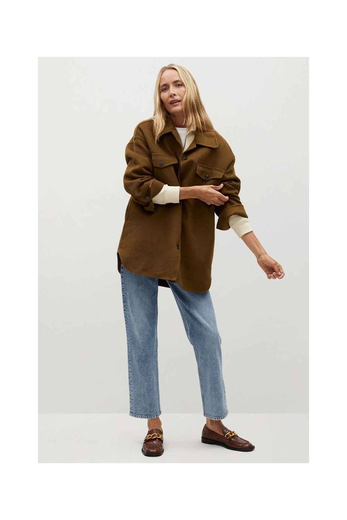 Mango Manteaux Longs Femme couleur marron