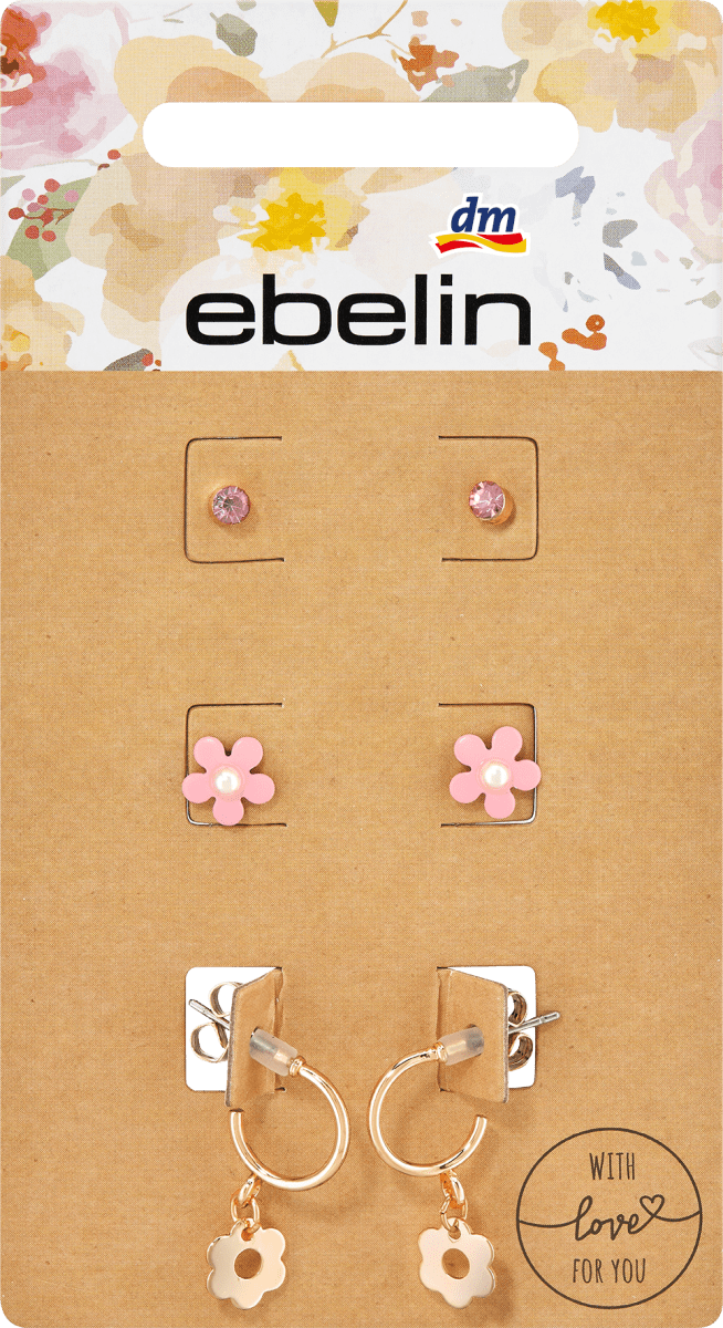 Ohrstecker Blume Gold-Optik, 6 St