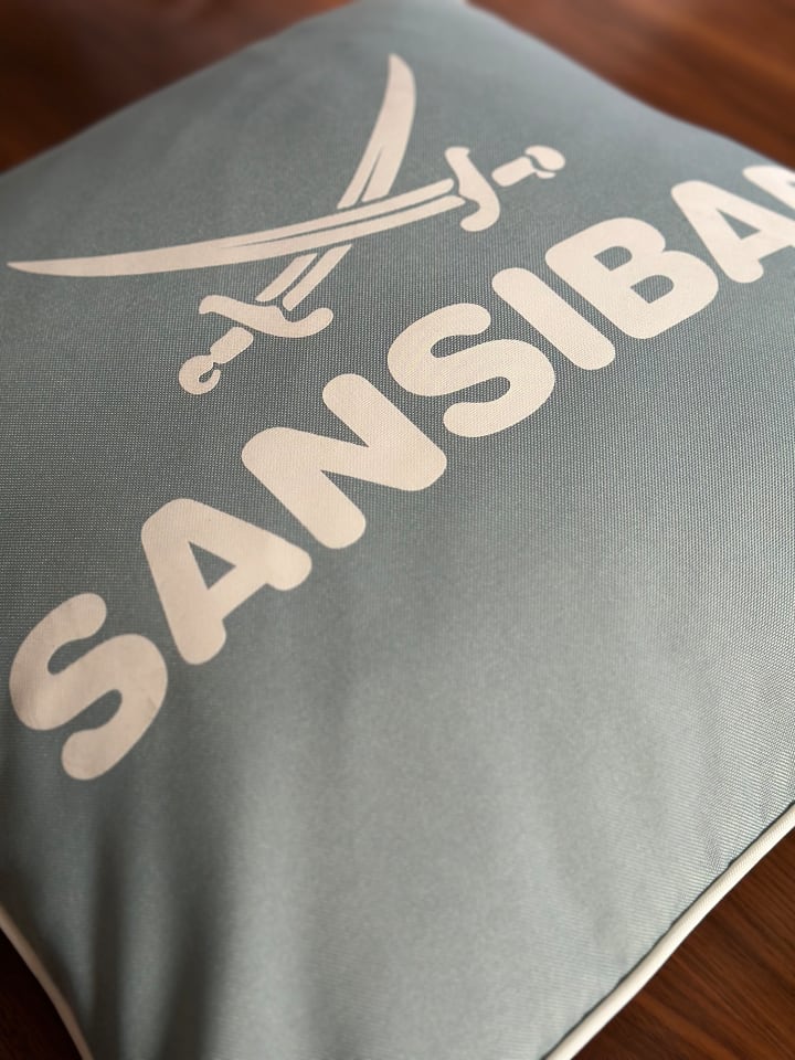 Sansibar Outdoor-Kissen mit Füllung in Lagune/Offwhite, 45x45 cm günstig kaufen 45x45 cm