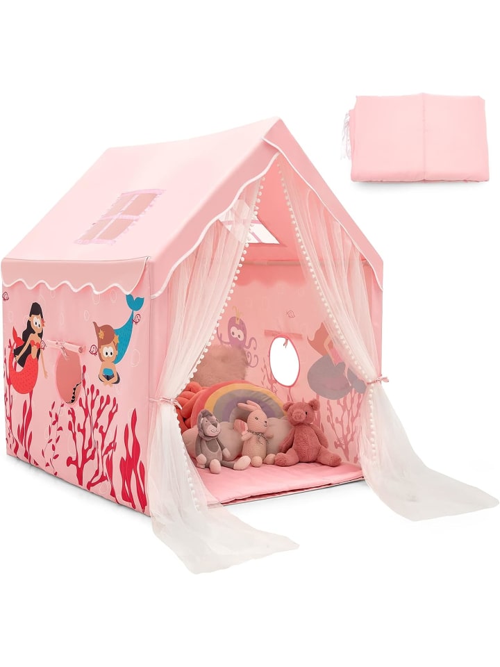 COSTWAY Spielzelt für 2-4 Personen in Rosa günstig kaufen 120 cm