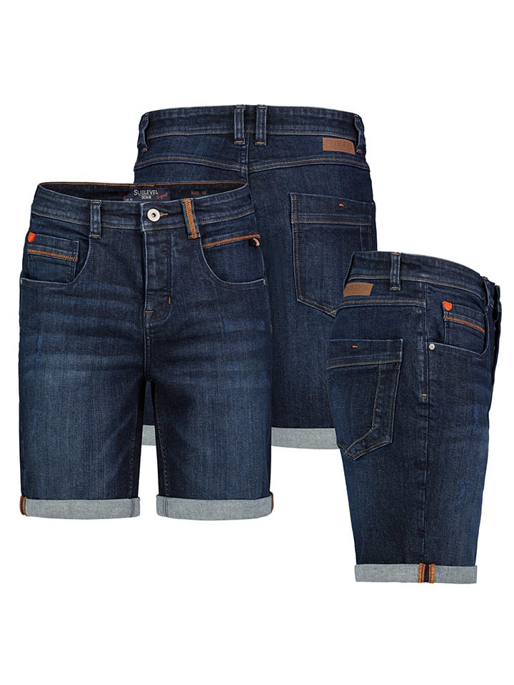 Sublevel Jeans-Bermudas in Dunkelblau günstig kaufen