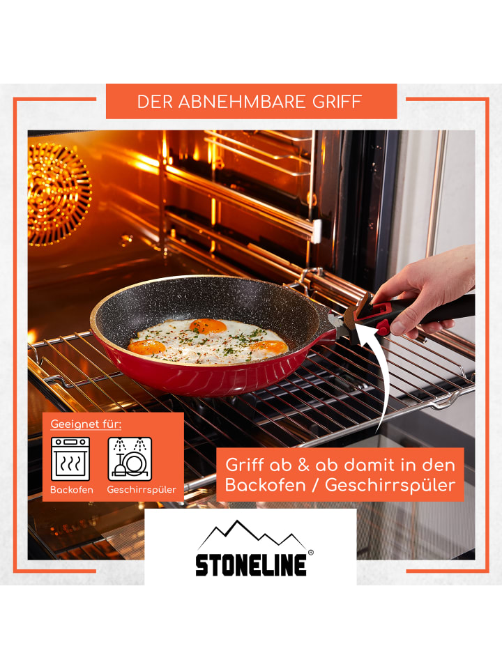 Stoneline Schmorpfanne 28 cm mit abnehmbarem Griff | mit Deckel in Anthrazit günstig kaufen Ø 28 cm