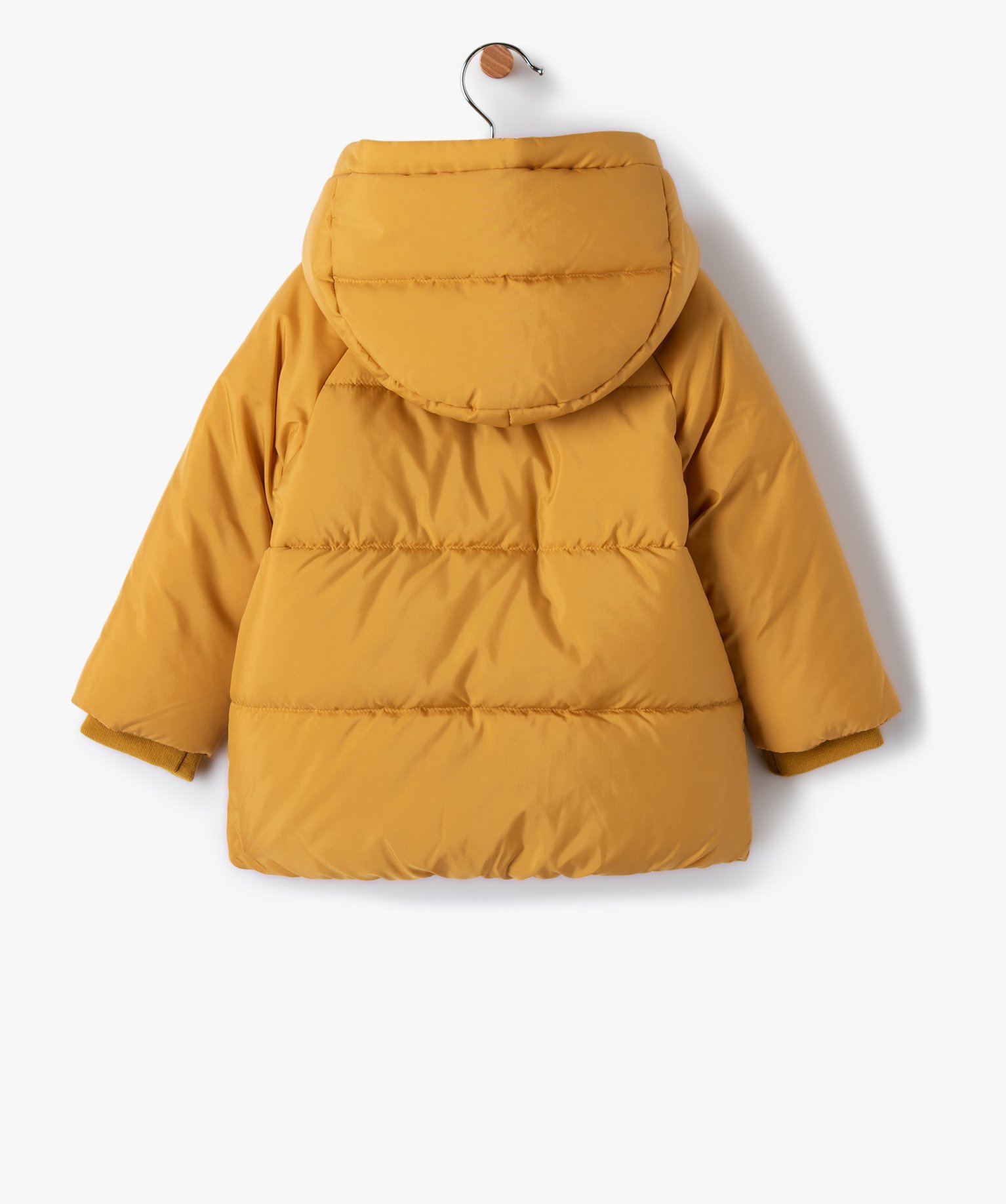 Blouson bébé Garçon chaud à capuche et doublure polaire jaune | GEMO