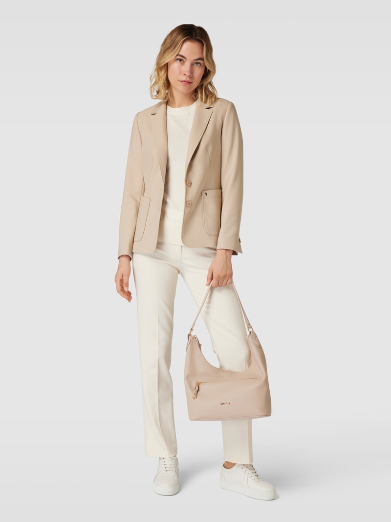 Hobo Bag mit Label-Detail Modell 'Ondina' in sand