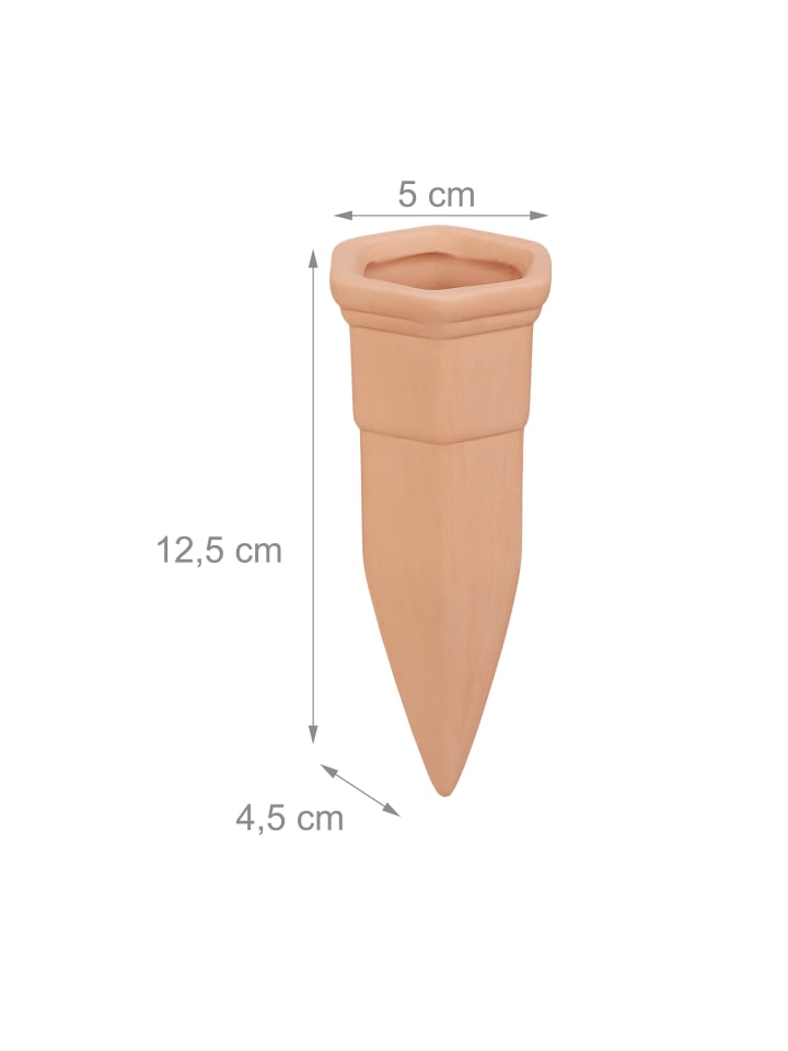 relaxdays 4x Tonspitzen Bewässerung in Terrakotta - (B)5 x (H)12,5 x (T)4,5 cm günstig kaufen onesize