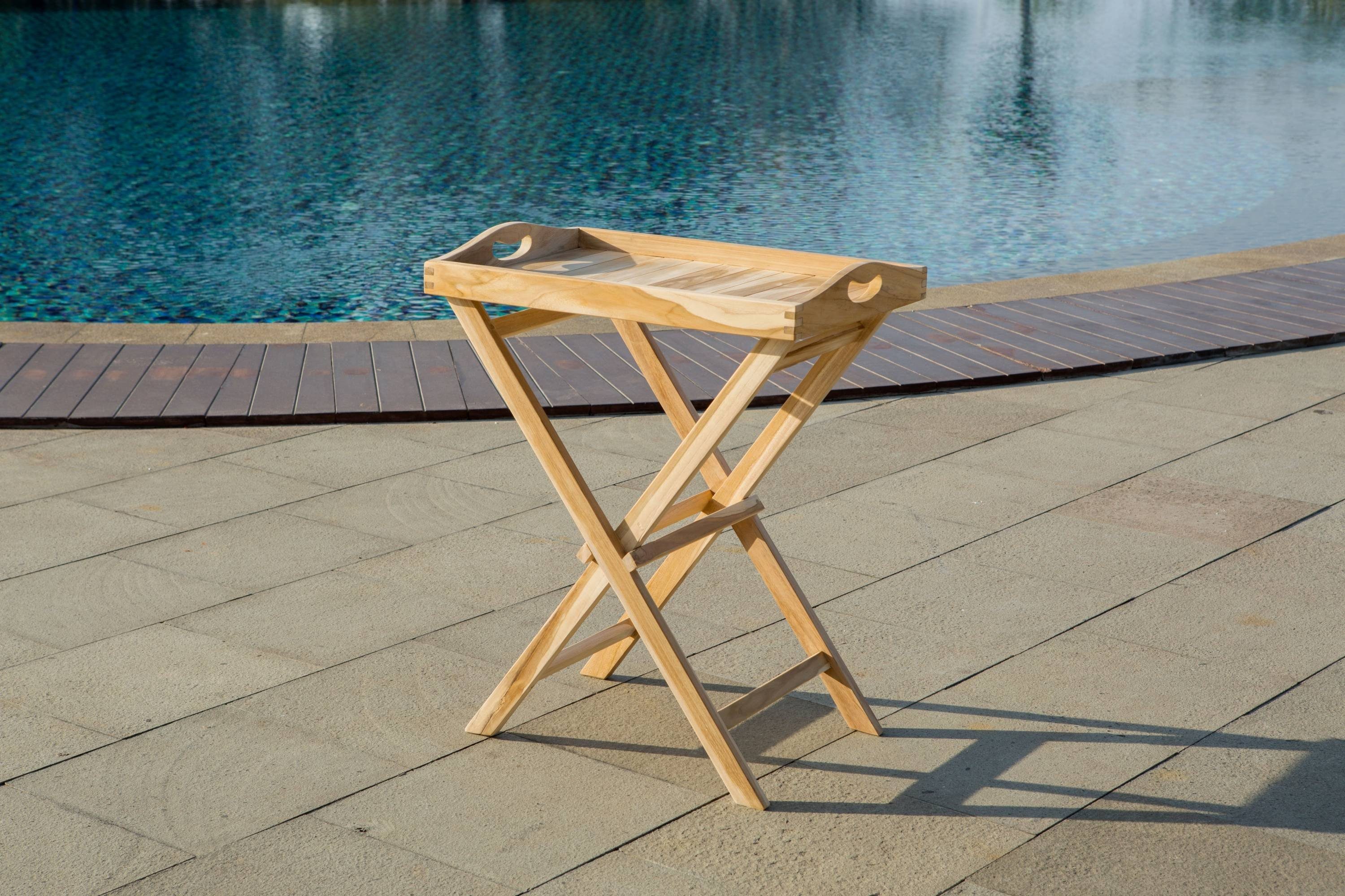 GMD Living Klapptisch KENDARI, Klapptisch aus massivem Teakholz