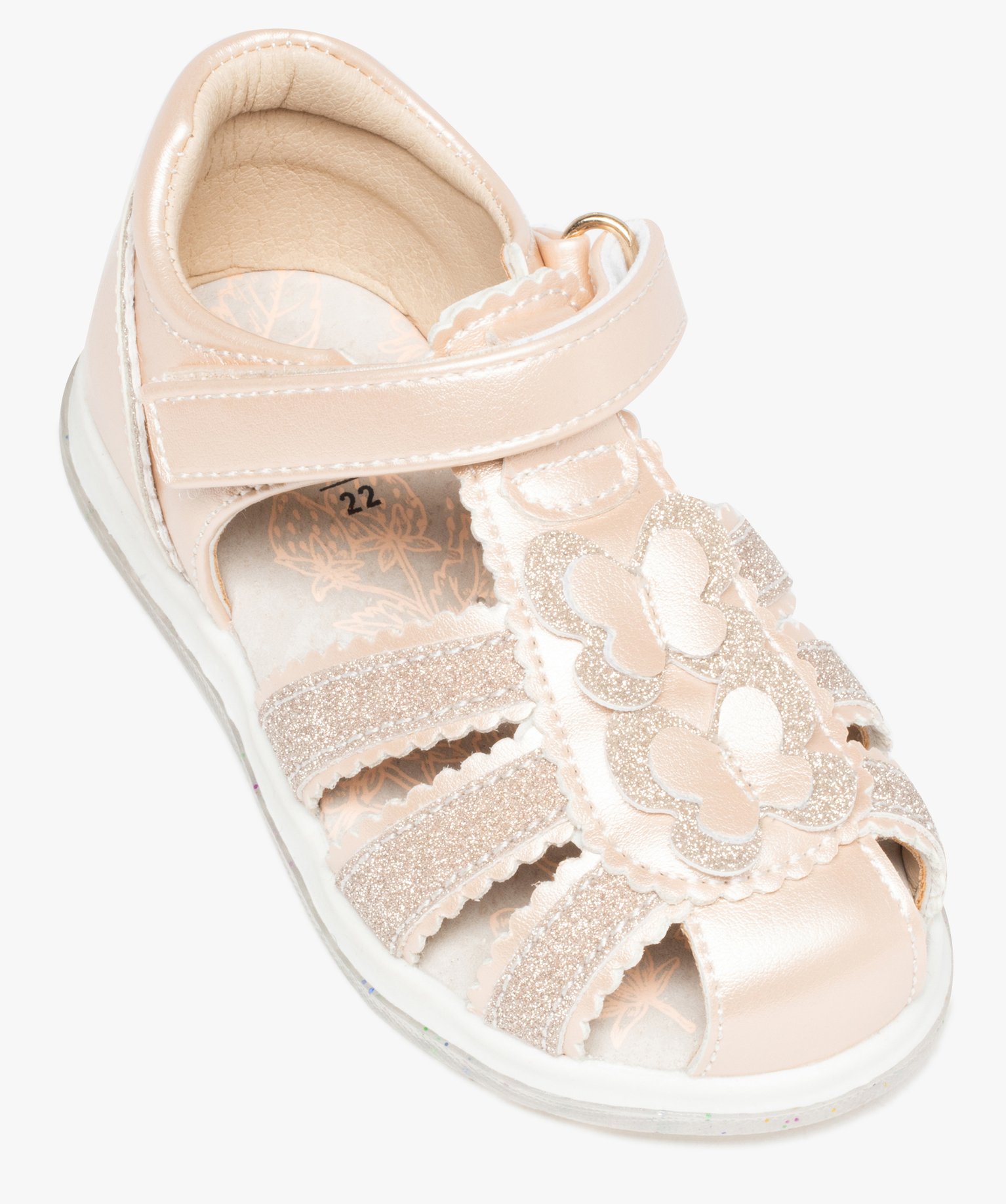 Sandales bébé fille pailletées à scratch - Beppi or | GEMO