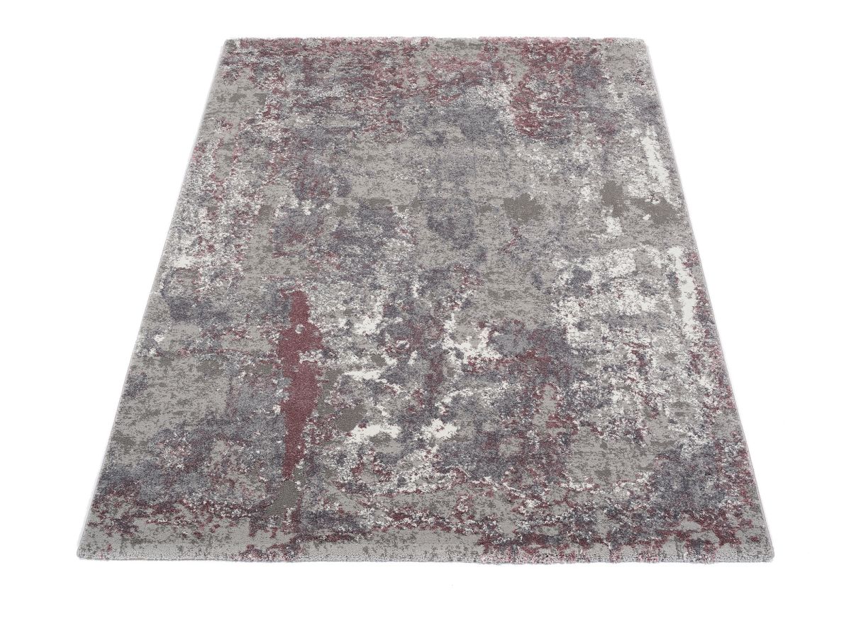 Webteppich Locri Aubergine-Beige 80 x 150 cm