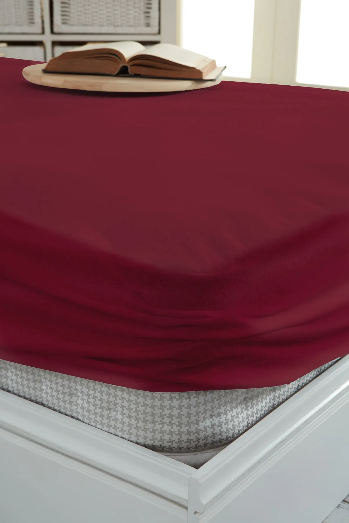 Decovilla  Micro Fitted Full Edge Wasser- und Flüssigkeitsbeständiger Matratzenschoner, Matratzenschoner, Rubinrot