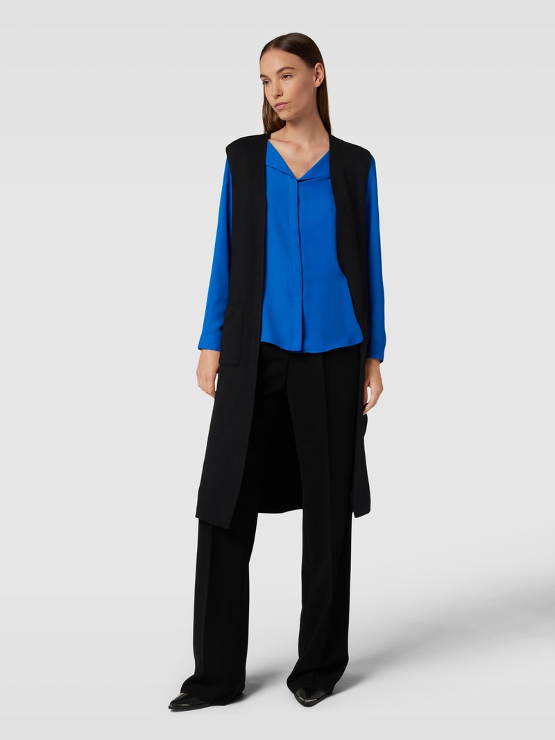 Longcardigan mit Seitenschlitzen in schwarz