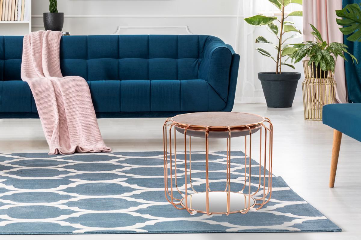 Kayoom Beistelltisch / Pouf Comfortable 110 Dunkelviolett / Rosé