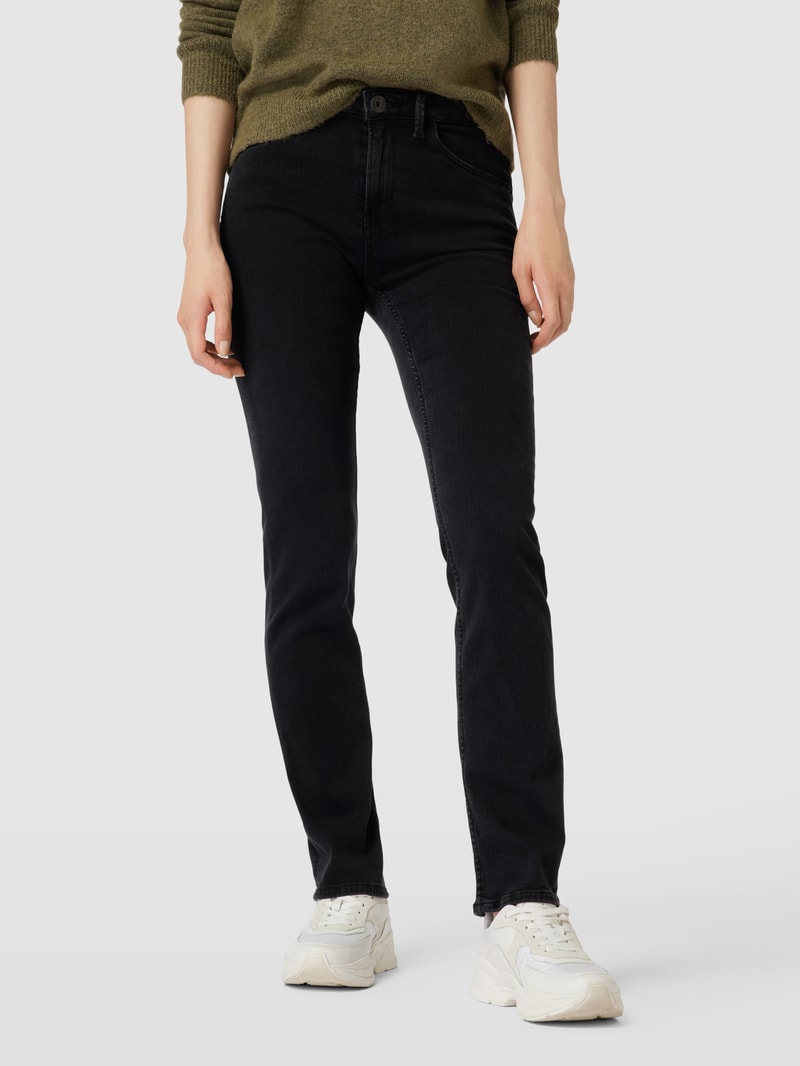 Straight Fit Jeans mit 5-Pocket-Design Modell 'CELIA' in schwarz