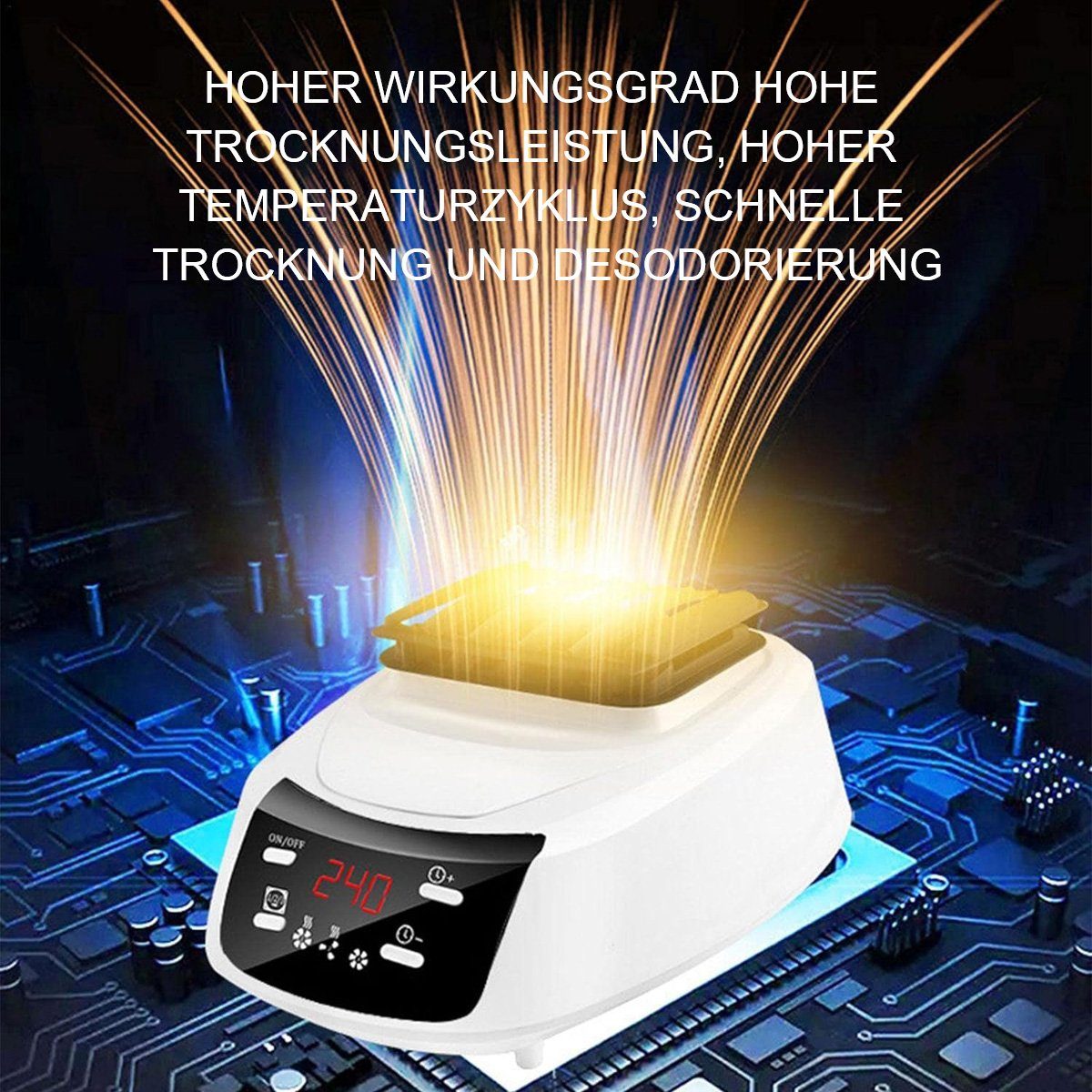 Yoyaxi Elektrischer Wäschetrockner Warmluft-Wäschetrockner für Wohnungen, Wohnmobile, Wäscherei, Leiser Betrieb, 3-Gang-Temperatureinstellung, Haushaltswäschetrockner