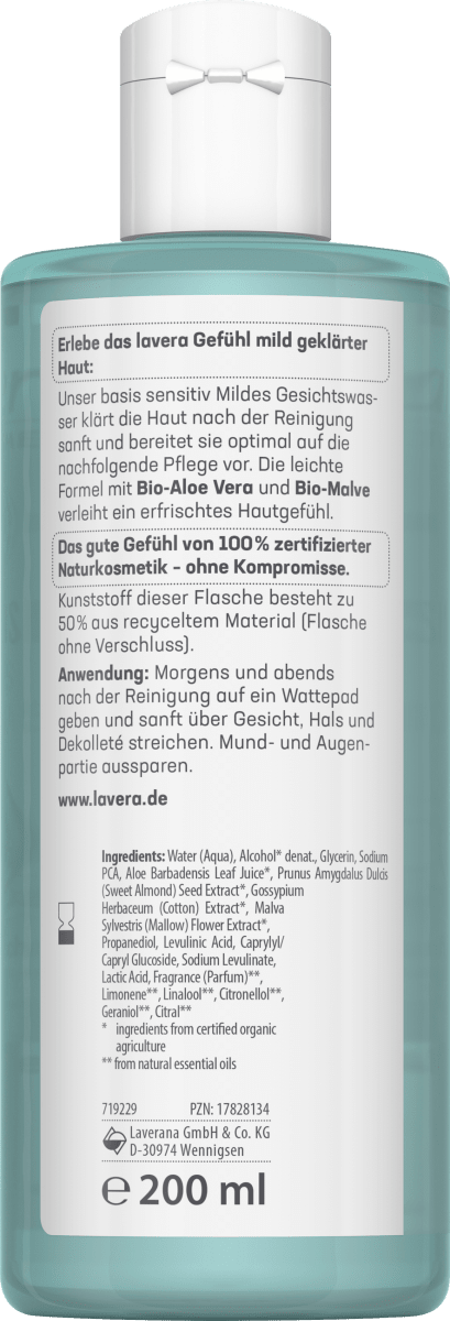 Gesichtswasser Basis Sensitiv, 200 ml