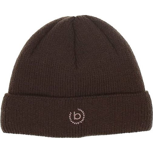 bugatti Einfarbige Strickmütze in Wollmischung mit bugatti-Logo