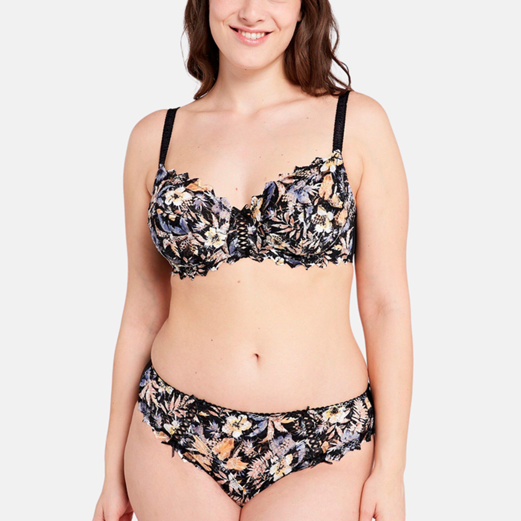 Slip dentelle imprimée floral Arum