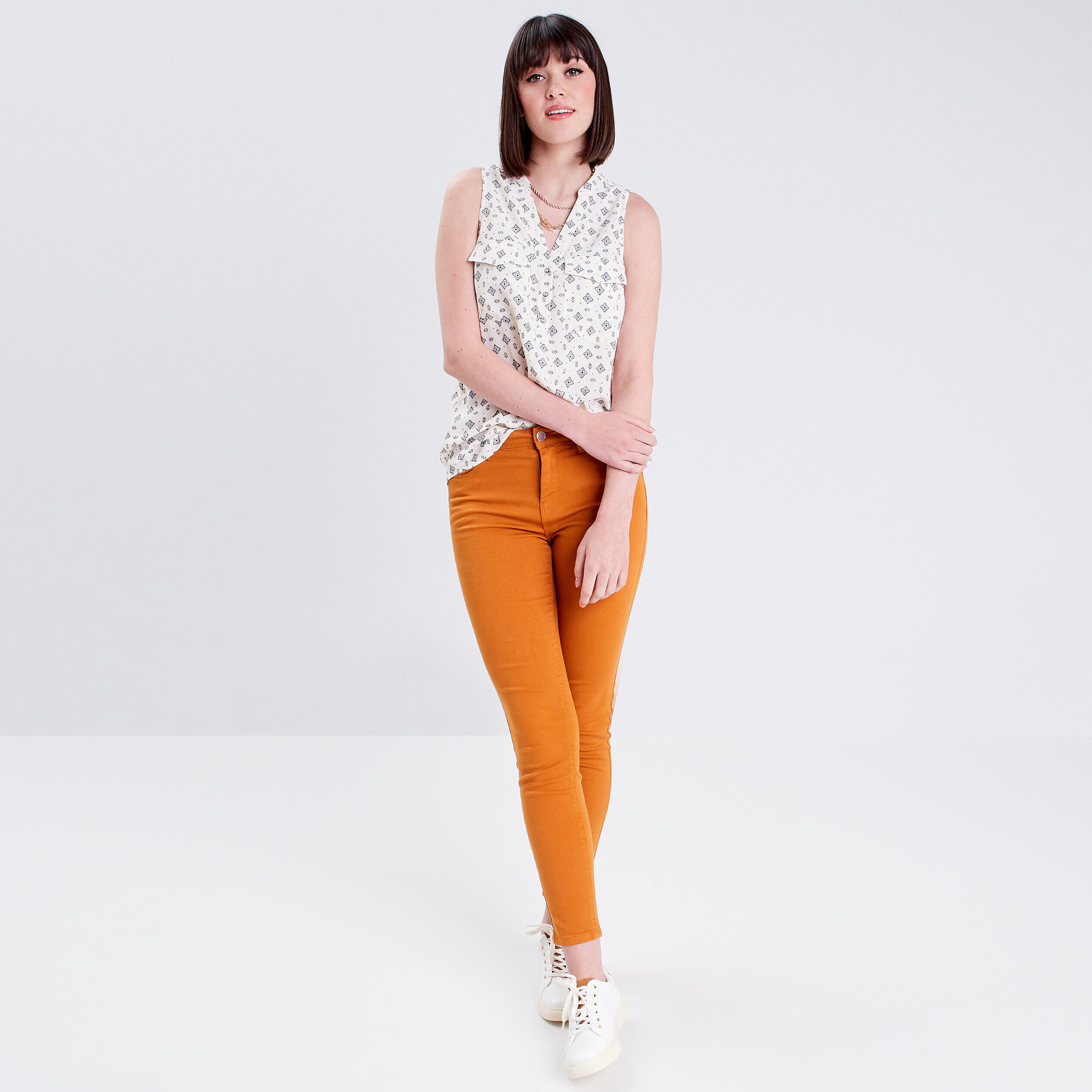 Blouse sans manches blanc femme | Cache Cache
