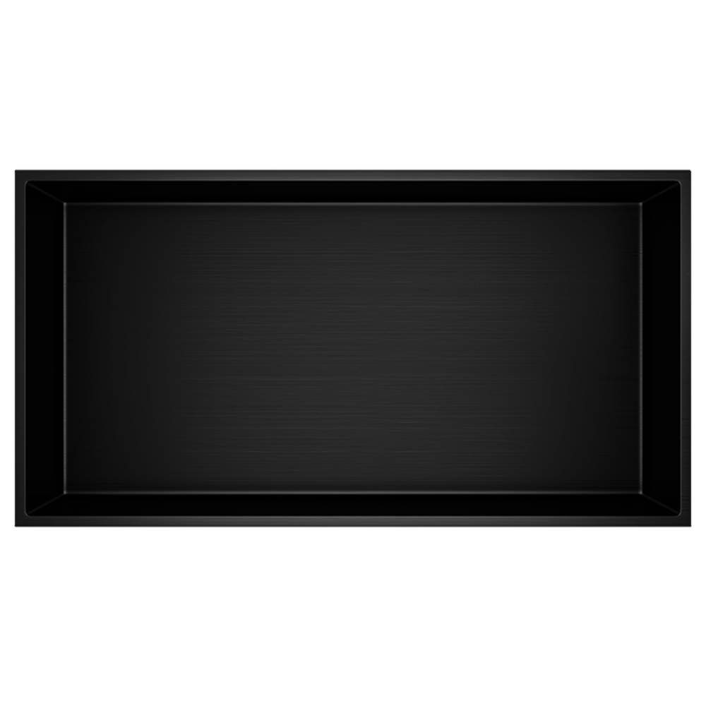 Aloni Regalaufsatz HEC60MB, (1-St), Aloni Wandnische Edelstahl schwarz matt rostfrei 300x600x100mm
