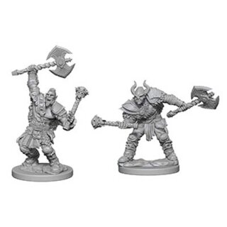 Half-Orc Male Barbarian: Pathfinder Deep Cuts Unpainted Minis
