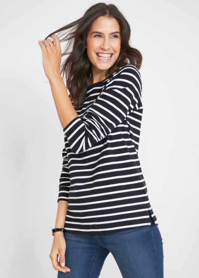 Langarmshirt mit U-Boot-Ausschnitt (2er Pack)