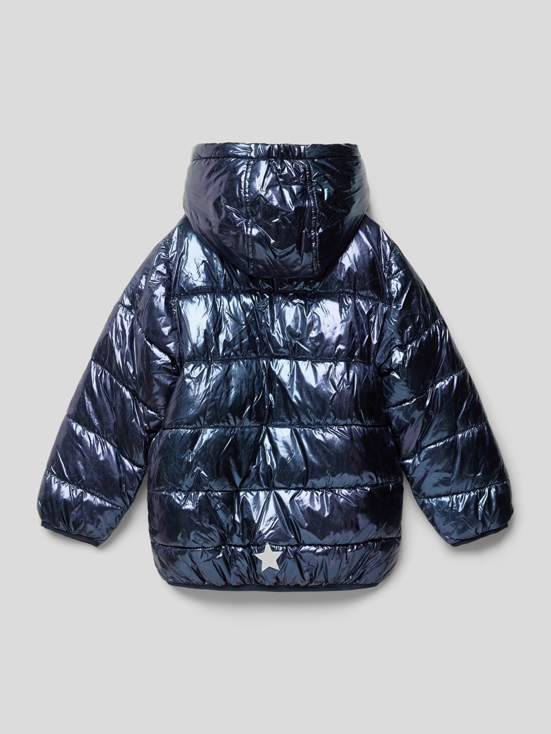 Steppjacke mit abnehmbarer Kapuze in blau