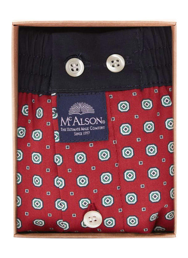 MC ALSON, Boxershorts, Baumwolle, rot gemustert