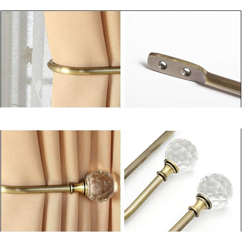Dekoklammer für Raffhalter 2×Vorhang-Raffhalter, Wandhaken, Vorhang-Raffhalter, Vorhanghaken, Zimtky