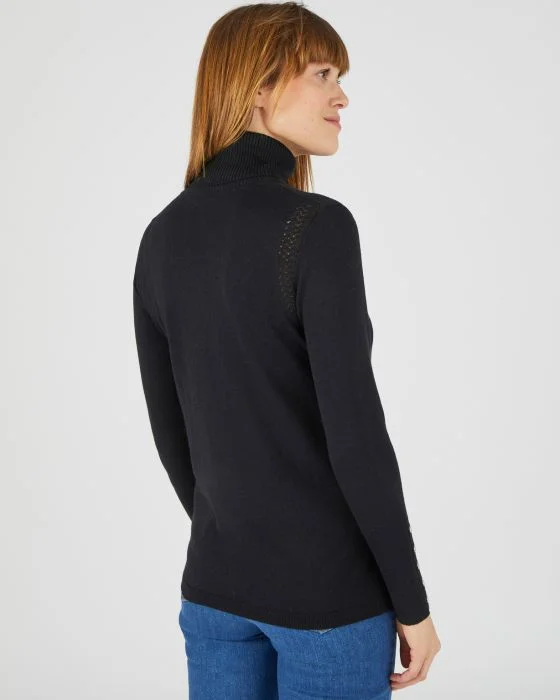 Pull col roulé maille fine