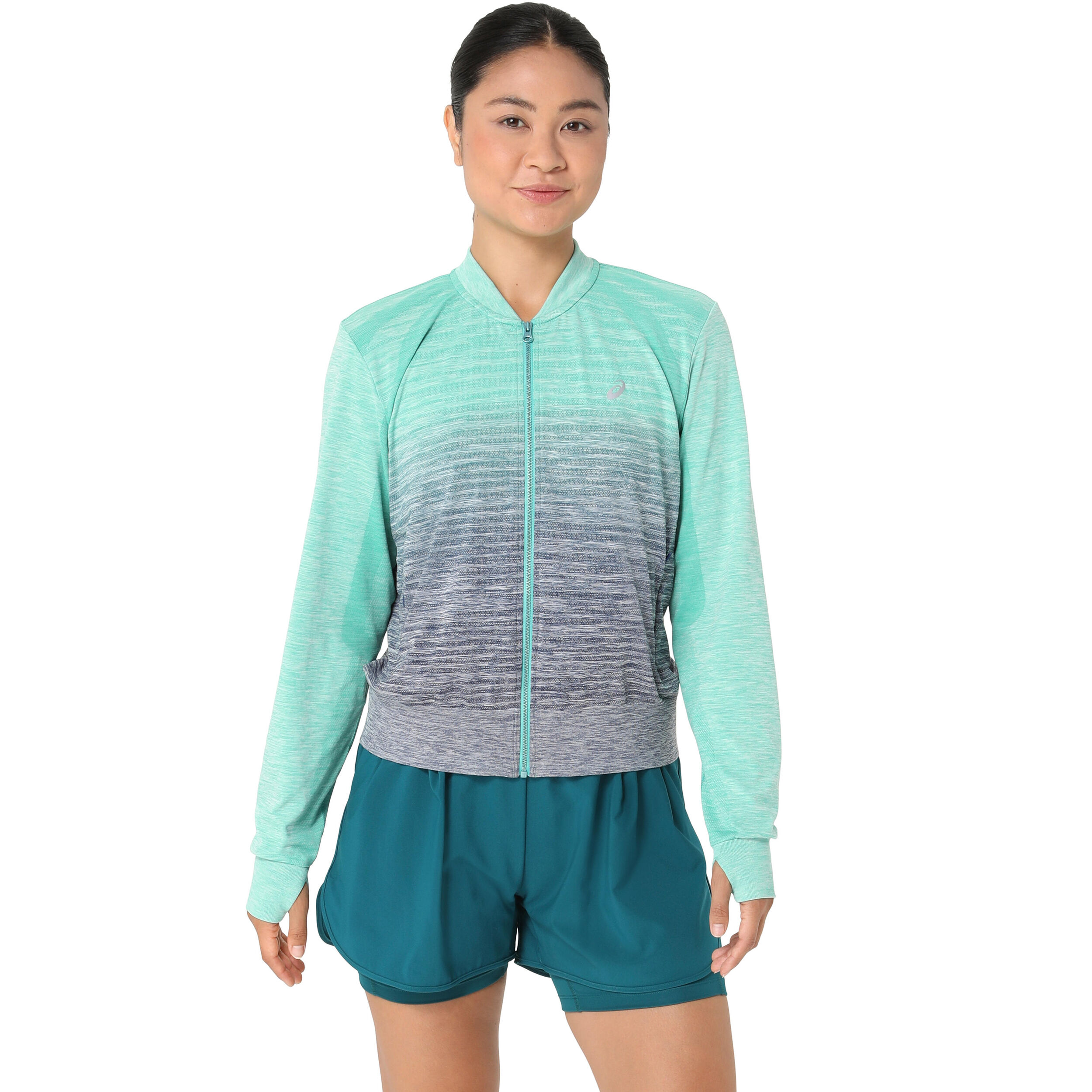 Seamless Laufjacke Damen - Petrol, Dunkelblau
