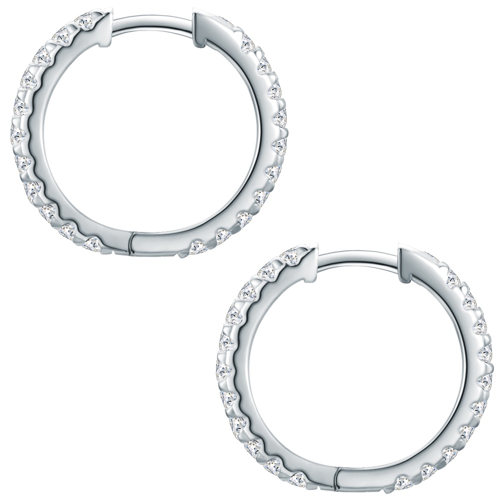Trilani Boucles doreilles Argent sterling Oxyde de zirconium (CZ) en Argent Boucles d'oreilles