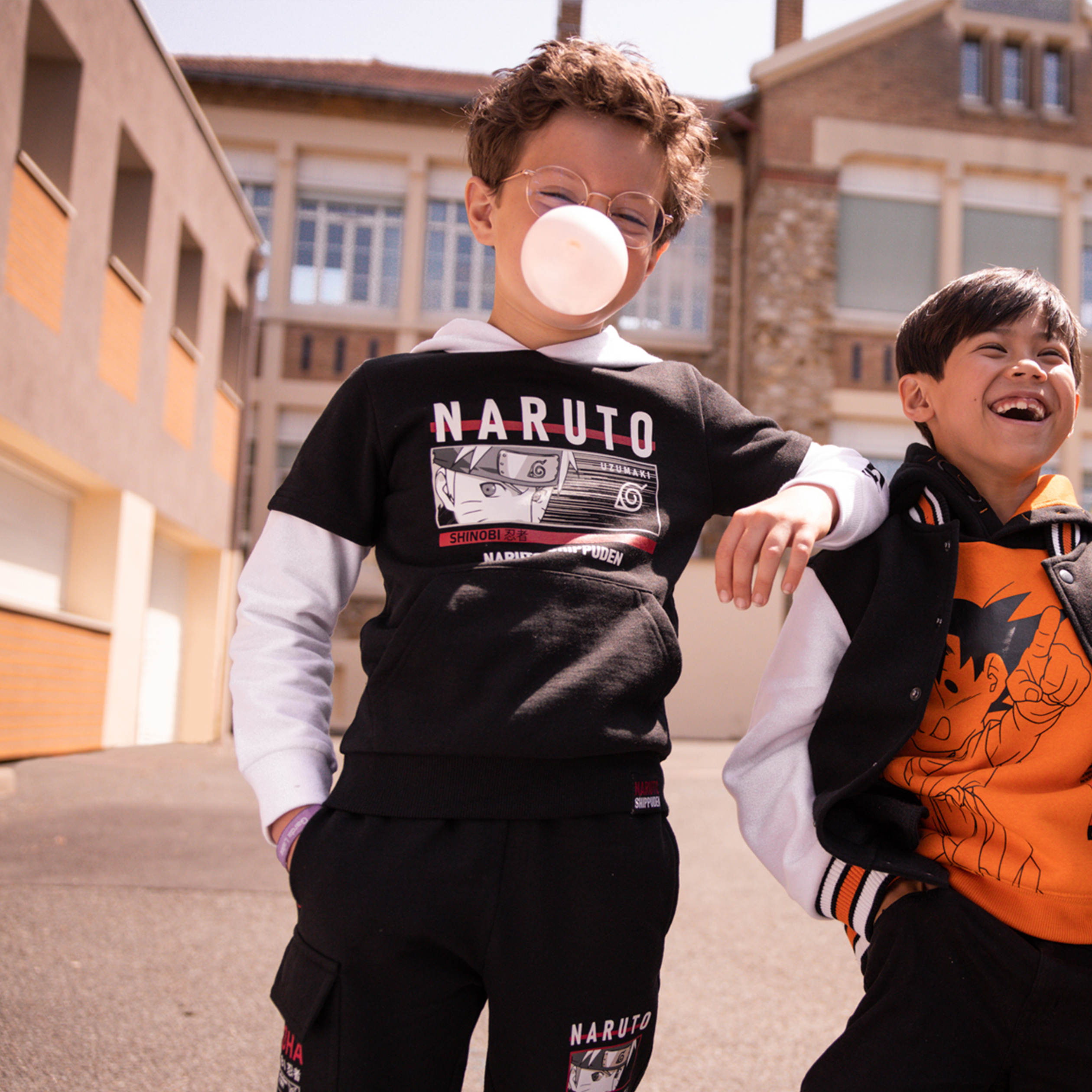 Sweat à capuche hoodie 2-en-1 Naruto noir garçon | La Halle