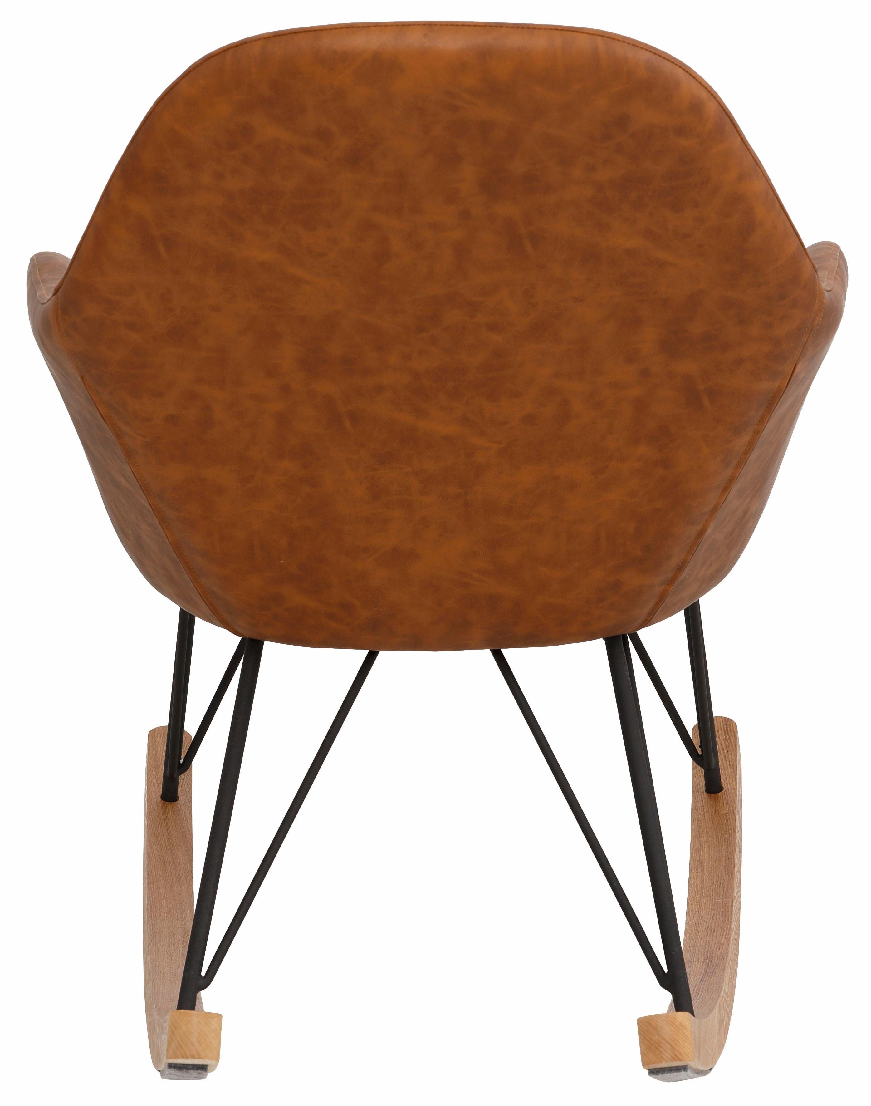 Home affaire Schaukelstuhl Tampa, Stahlbeine mit Holzkufen, moderne Optik, Korpus gepolstert