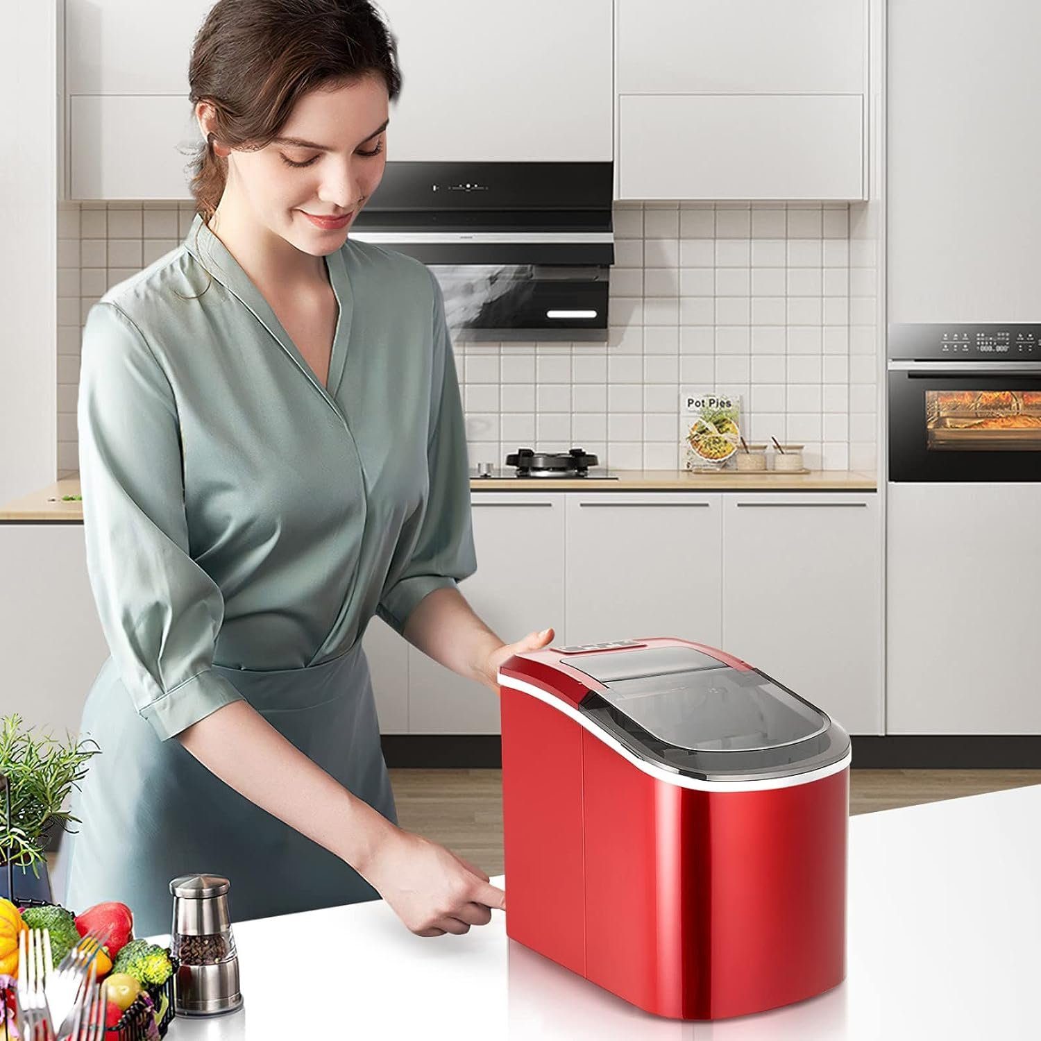 KOMFOTTEU Eiswürfelmaschine, mit 2,2L Wassertank, 12 kg/24 Stunden