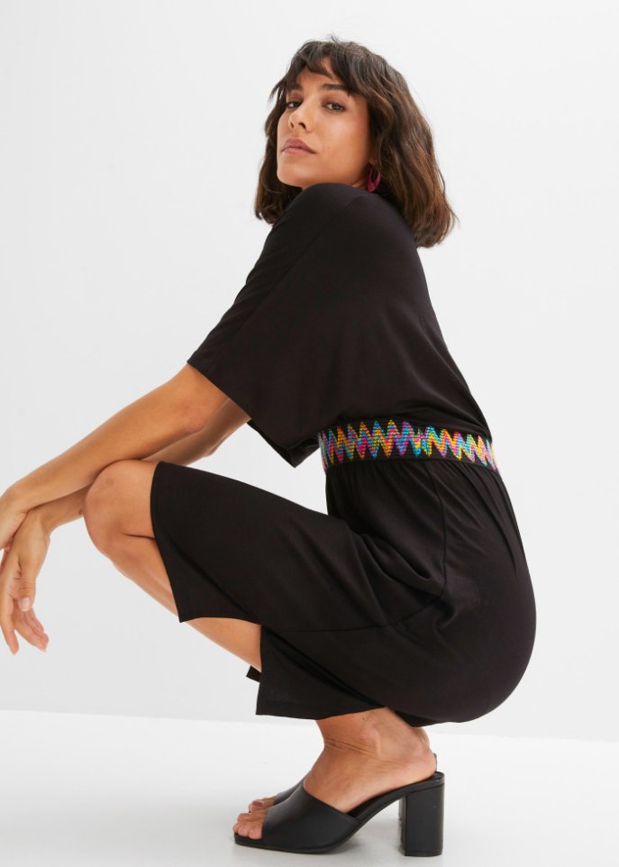 Jerseykleid mit dekorativem Tape