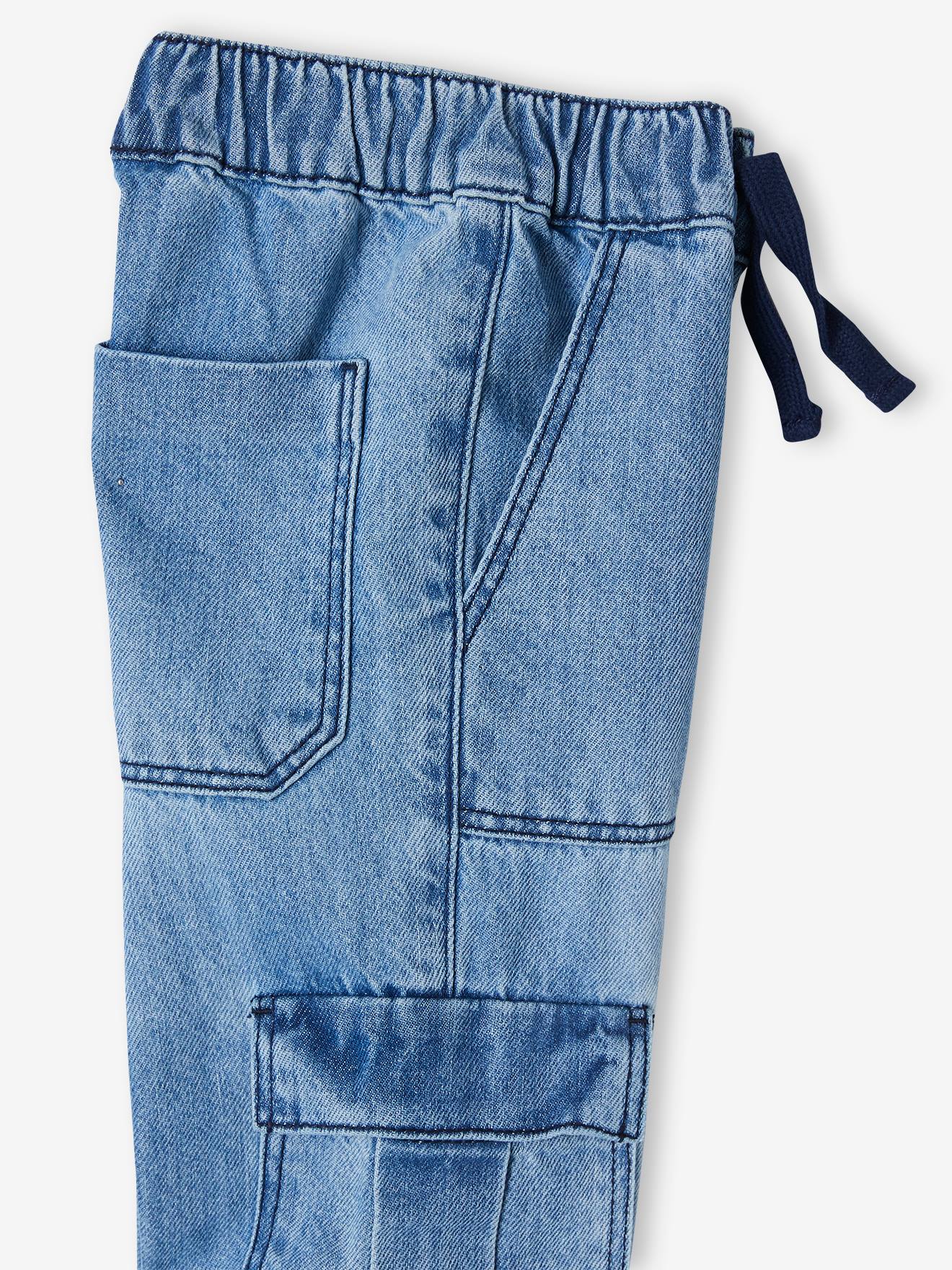 Pantalon battle denim garçon facile à enfiler double stone