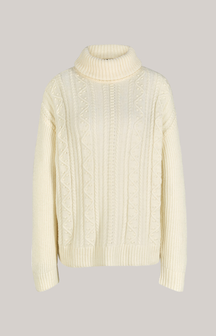 Rollkragen-Pullover in Creme
