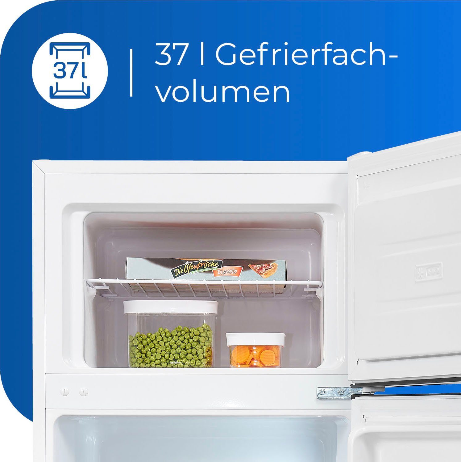 exquisit Top Freezer KGC270-45-040D, 142,6 cm hoch, 54,5 cm breit