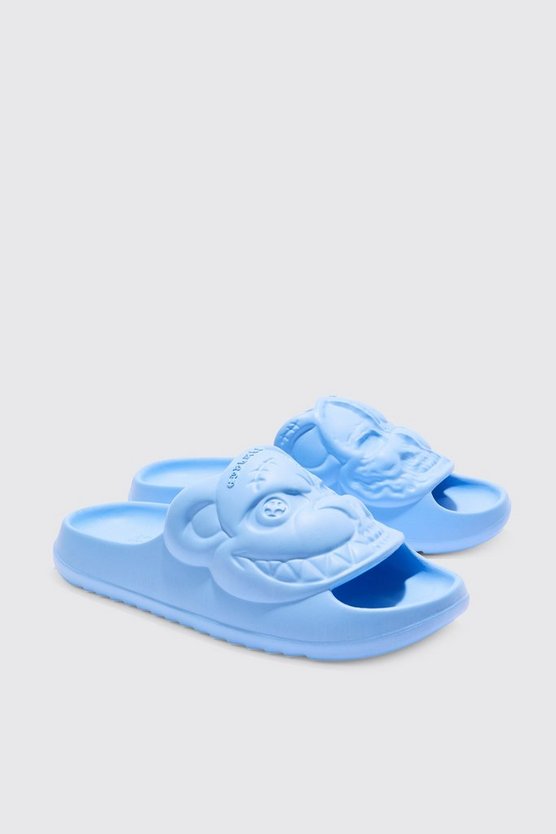 Perforierte Slides mit Evil Teddy Print
