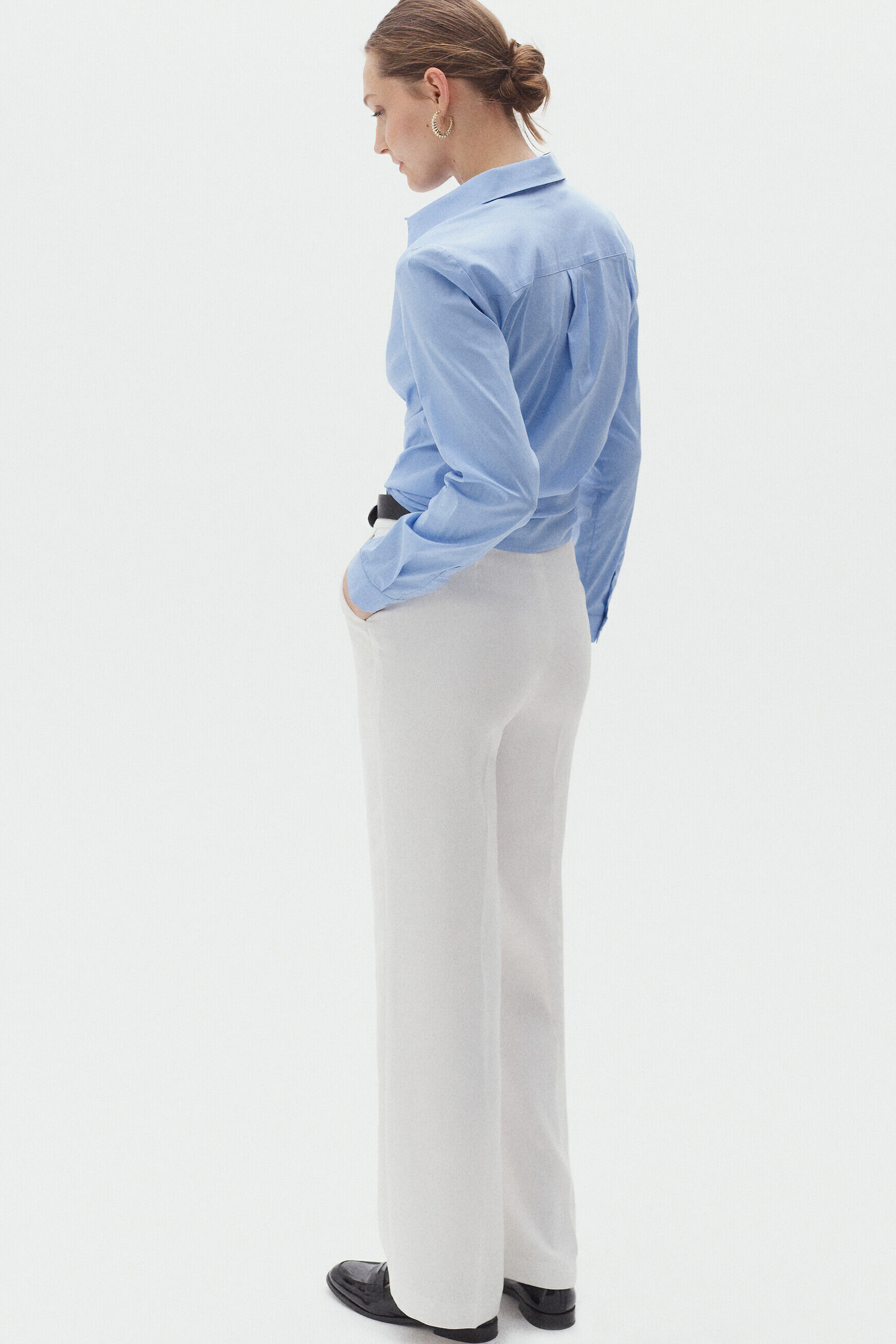 pantalon gaby ecru femme