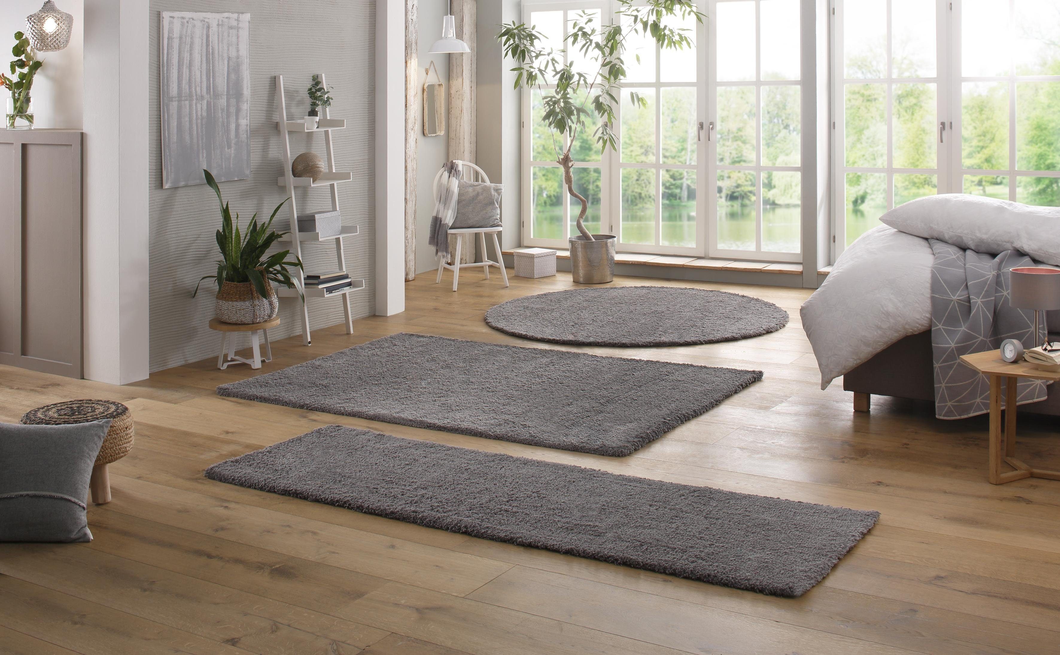 Teppich Desner, my home, rund, Höhe: 38 mm, Microfaser, Hochflor Teppiche, Wohnzimmer, Schlafzimmer, Kinderzimmer