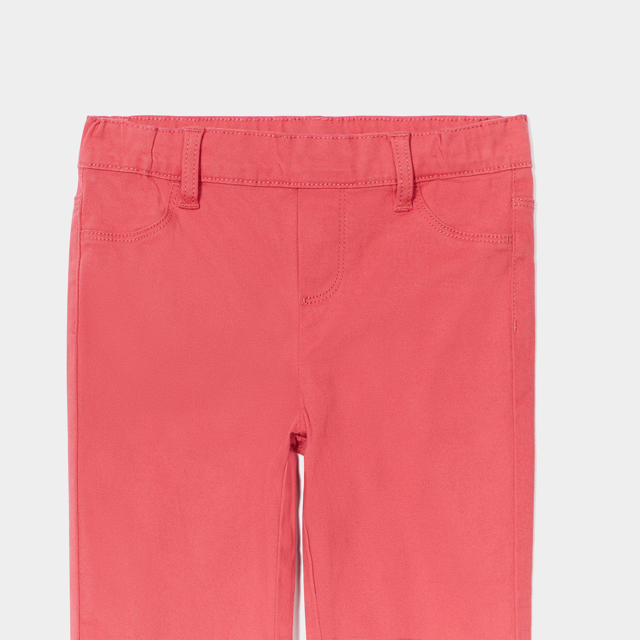 Tregging flare coton taille élastiquée rose framboise fille | La Halle