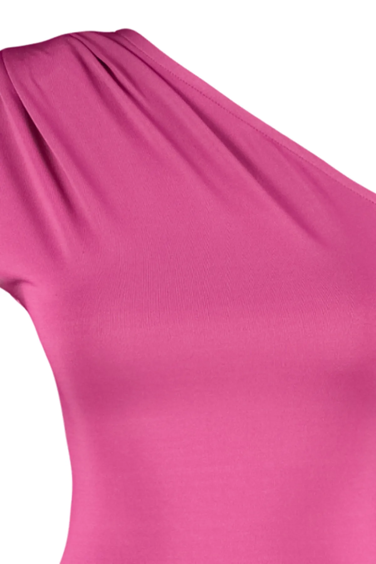 Trendyol Collection  Fuchsia Asymmetrischer Kragen Flexibler Strickbody mit Druckknöpfen von unten TWOSS22BD00014