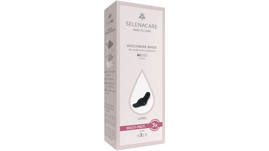 SELENACARE Binden Waschbar Größe 2 Multi Pack