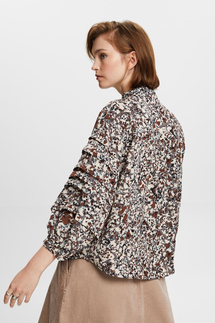 Recycelt: gemusterte Chiffonbluse