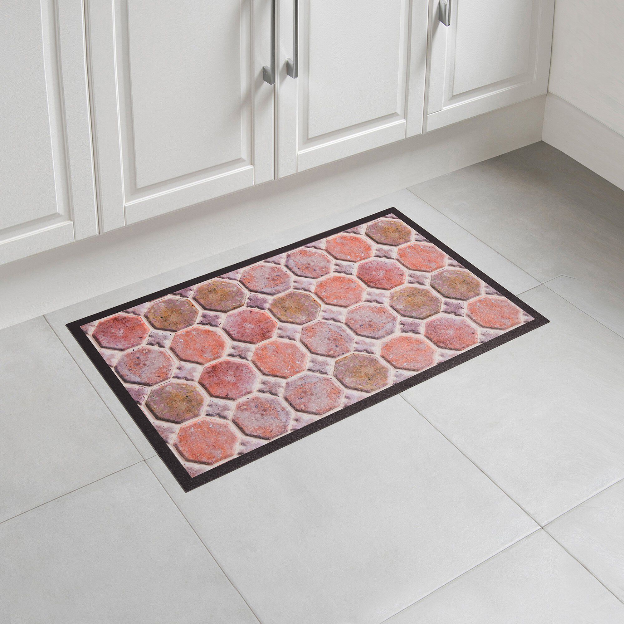 Tapis vinyle imitation tomettes