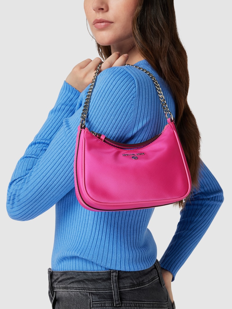 Saddle Bag mit Henkel in metallic in pink